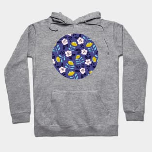 Bold sakura flowers in dreamy blues Hoodie